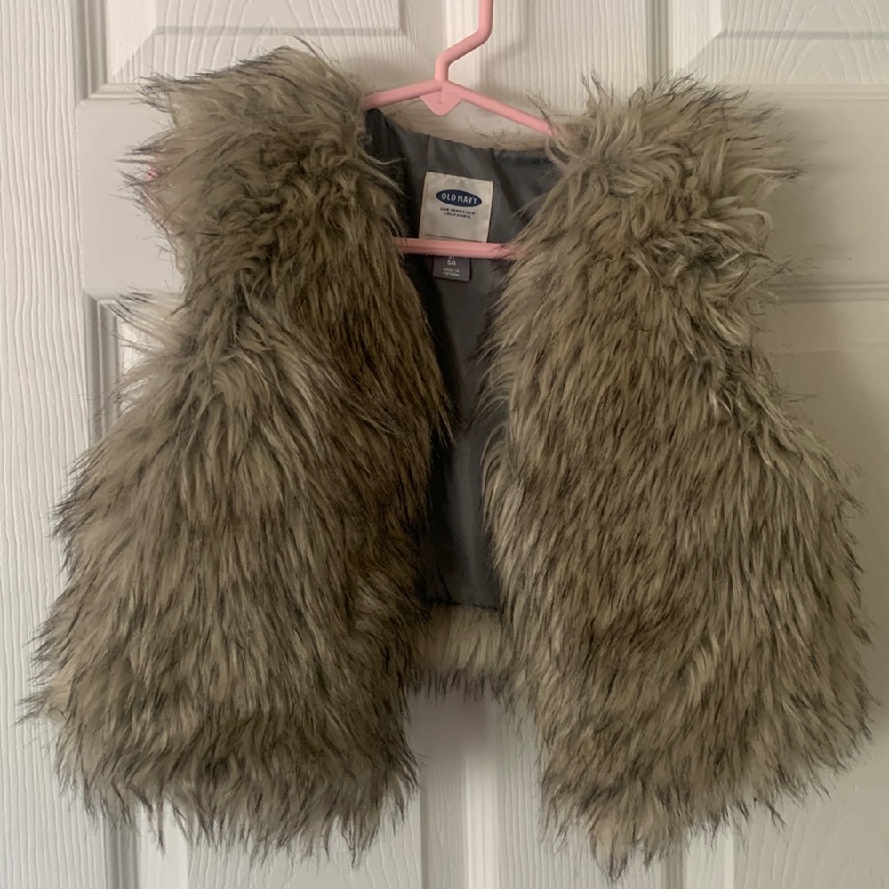 Girls Faux Fur Bolero Vest | Size 5T | Old Navy
